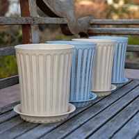 Pot de fleurs universel fin renforcé, style chinois, à rayures, pour roses, respirant, durable, pour balcon, 3 couleurs au choix