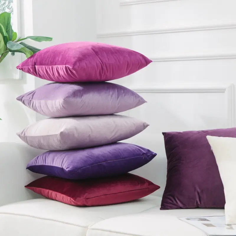 18 Inch Wholesale Custom Luxury Sofa Pillow Case Velvet Cushion Cover for Autumn Winter
