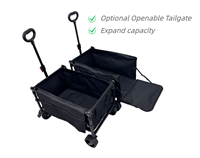 Chariot pliable pour la vente en ligne, dimensions standard, chariot utilitaire d'extérieur avec roues amovibles