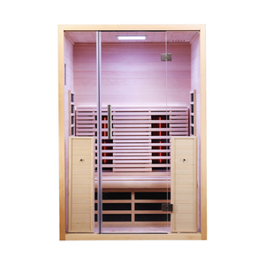 Sauna domestique de luxe en bois de pruche, infrarouge lointain, pour 2-3 personnes, vente directe usine, détox vapeur sèche, 110V - Product Image 1