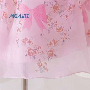 Abito da Principessa Meiqiai per Bambine, Stampa Floreale con Rose, Tulle a Maniche Corte in Chiffon, per Bambine - Product Image 5