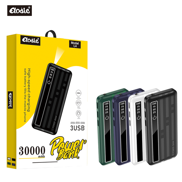 Multi-function Customizable logo Power Bank New Powerbank 30000mah Multi Color Charging Treasure with Led Lamp