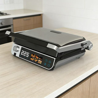 Grill de contact 1700W avec contrôle de température indépendant, revêtement antiadhésif, minuteur de compte à rebours, grill panini pour sandwichs
