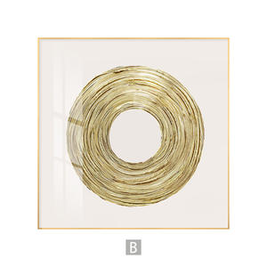 <span class=keywords><strong>Peinture</strong></span> murale moderne Simple avec impression sur toile, <span class=keywords><strong>cercle</strong></span> doré abstrait, décoration luxueuse pour salon - Product Image 2