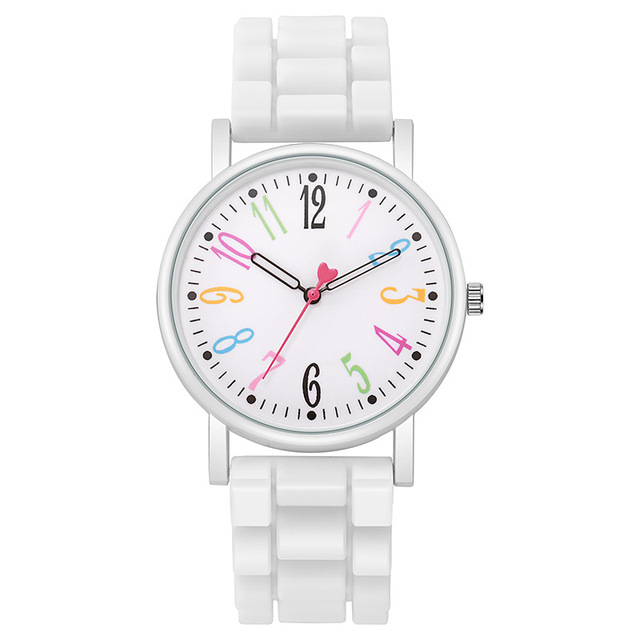 New White Alloy Quartz Movement Silicone Band Children's Watch Glass Dial 20mm Strap 9mm Fashion Pointer Watch Wholesale