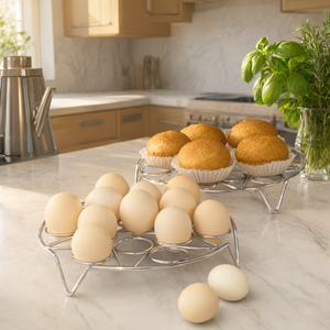 <b>Stainless</b> <b>Steel</b> Multifunctional Steamer Rack Egg Holder Large <b>Shelf</b> for Home <b>Kitchen</b> - Product Image 2