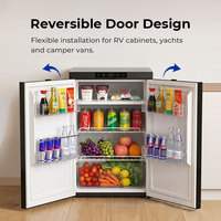 Refrigerador Vertical para RV de 64L/85L, 12V/24V, con Compresor, Congelador para Caravana, Camper, Autocaravana