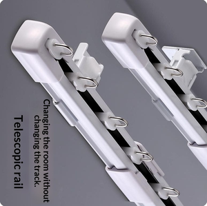 Современный ручной алюминиевый карниз для штор, выдвижной потолочный трек с бесшумными роликами и крючками, экологичный - Product Image 2