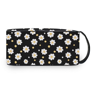 Withe Flowers Patterns New Design Waterproof Portable Wash Adult <b>Makeup</b> Bag Cosmetic Pouch Travel Customs logo <b>Storage</b> Bag - Product Image 3