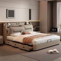 Lit de rangement moderne pour adolescents, ensemble de chambre à coucher de luxe au design contemporain avec rangement