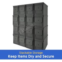 Safewell – Boîte à munitions en acier noir mat calibre .50, personnalisable avec logo, étanche, pour stockage en gros de matériel