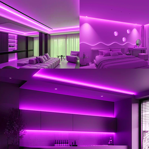 ไฟแถบ LED แบบยืดหยุ่น SXZM สีม่วง 320 ดวง/เมตร 12V 24V 8 มม. ความหนาแน่นสูง สำหรับตกแต่งห้องเกมอีสปอร์ต บาร์ - Product Image 6