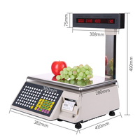 Báscula Etiquetadora Digital con Impresora, 30 kg, Precio de Fábrica al por Mayor, Producción OEM ODM