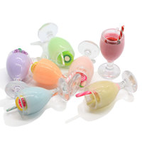 100 pièces de fruits en argile pour maison de poupée, boissons, jus, tasses miniatures, accessoires, bouteilles, cadeaux, tasses à thé en plastique, boissons simulées, modèle de jouet pour poupée