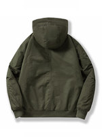Veste cargo à capuche doublée en polaire pour homme avec logo personnalisé, épaisse, chaude, coupe-vent, pour le travail en extérieur