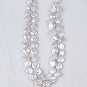 Perles d'eau douce blanches naturelles de Zhuji, 12-13 mm, bouton baroque, perle étrangère, matériau de bijoux, perles en vrac, vente en gros - Product Image 5