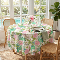 Housse de table de cocktail à motif tropical personnalisée à faible MOQ, nappe rectangulaire sans couture 90*156 pouces pour événements de mariage et location
