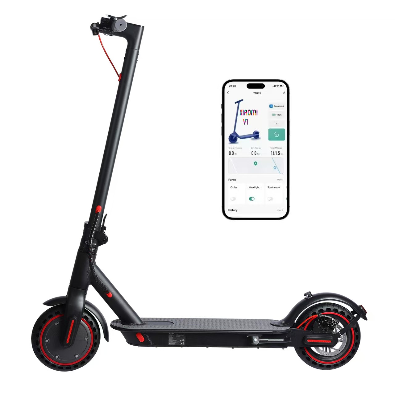Trotinette Electrique Adulte, Pliable Scooter électrique de 8,5 Pouces