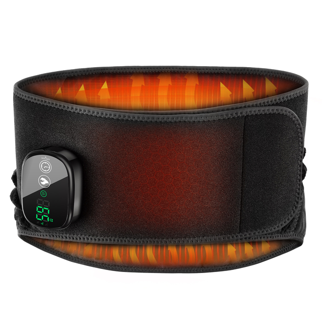 Fitease Newest Large Area Heat Therapy Heated Waist Belt Cordless Electric Menstrual Heating Pad for Period Cramps Pain Relief