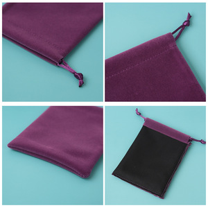 Velvet <b>Drawstring</b> <b>Pouch</b> Rectangular Jewelry Gift Bag For Storage Packaging 1-3cm Error Fabric Material - Product Image 3