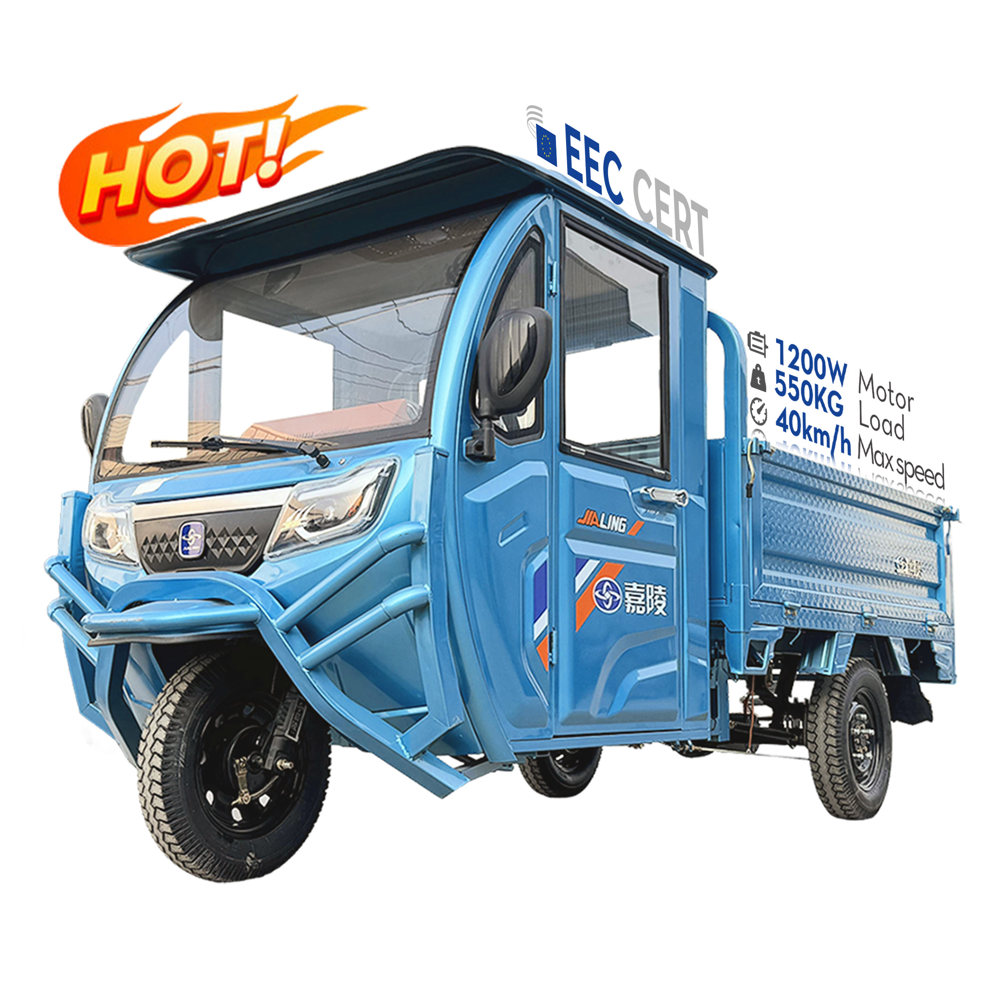 LB-QFB180 2024 Closed Driver Cabin Electric 3 Wheel Pickup Cars For Cargo/Electric Motorcycle Van Three Wheel Cargo Tricycle