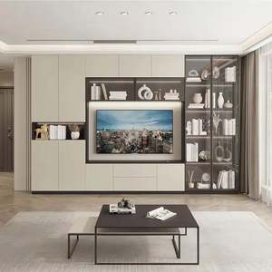 ATUNUS Moderno Flotante Elegante Tv Stand Unidades Madera Montado En La Pared Tv Gabinete Barato Al Por Mayor Para Tv Componentes Consola - Product Image 1