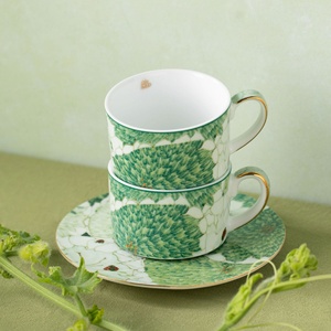Service à café en porcelaine blanche de luxe Aowei avec assiette, ensemble thé et café de l'après-midi, tasse, assiette à fruits, ensemble de vaisselle - Product Image 1