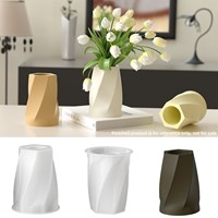 Moule en silicone style nordique pour vase torsadé rotatif, pot de fleurs en plâtre/ciment DIY, récipient pour bougie d'aromathérapie, modèle abrasif