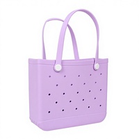Nouveau sac de plage en EVA pour femme, style européen et américain, durable, design creux, portable, deux ouvertures, grande capacité, couleur unie