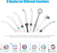 Hydropulseur à eau noire 3 en 1 pour les dents/accolades, 600ml, grande capacité, 8 buses domestiques, irrigateur oral professionnel pour les dents