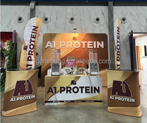 Mesa Pop cuadrada de fácil instalación para Feria Comercial con tela de tensión, Mostrador de exhibición personalizado, soportes de pancartas personalizables - Product Image 4