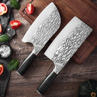 Couteau de cuisine chinois de 7,5 pouces, manche en bois de Pakka, acier au carbone, couteau à découper et à trancher écologique