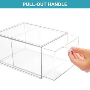 Factory Custom Clear Acrylic <b>Stackable</b> Cosmetic Makeup <b>Storage</b> Box with <b>Drawers</b> YAGELI Brand 4mm Thickness - Product Image 2
