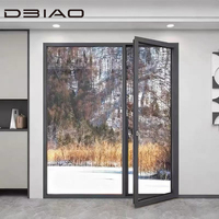 Puerta Batiente de Aluminio con Rotura de Puente Térmico, Diseño Moderno Premium, Manija Ergonómica, Aislamiento Térmico, Funcionamiento Suave, Duradera, para Dormitorio o Sótano
