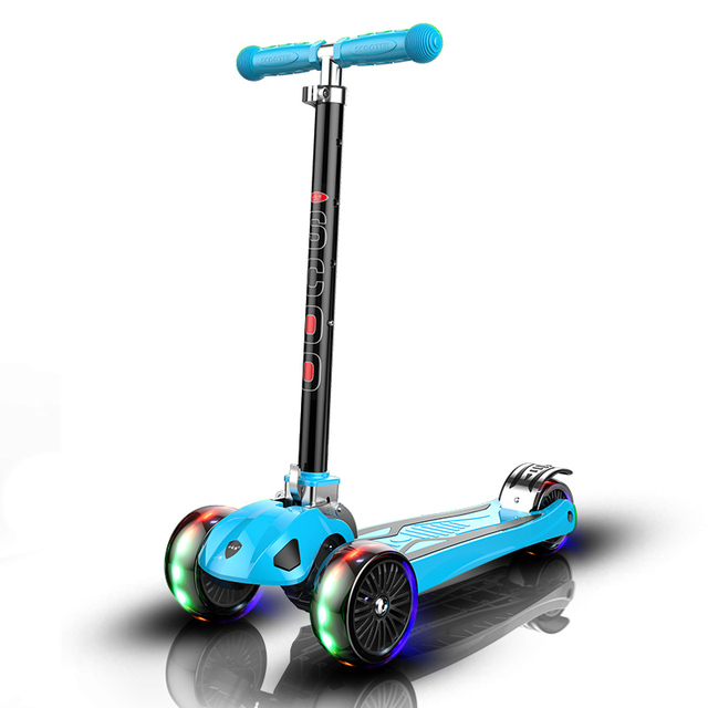 2022 New Children 3 Wheels Adjustable Height Scooter for Kids With Flashing Wheels Kids Scooter