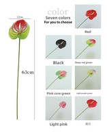 Fleurs d'Anthurium Artificielles Réalistes Décoratives en Caoutchouc Souple, Toucher Réel, Longue Durée, Fait Main, Décoration Moderne pour la Maison