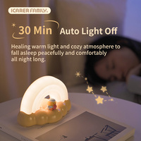 Veilleuse rechargeable ICARER, veilleuse arc-en-ciel en ABS, veilleuse LED, animal mignon, lampe pour enfants, bébé, chambre d'enfant, lumière douce au toucher, lampe de chevet pour dormir