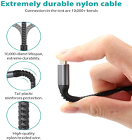 Cable USB Tipo C, Cable USB C Tipo C Personalizado de Fábrica, Trenzado de Nailon, 1m 2m 3m, Cargador de Teléfono Móvil Tipo C, Carga Rápida 18W 3A