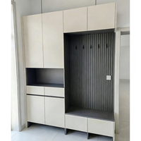 Ensemble de meubles de chambre sur mesure : Armoire minimaliste de grande capacité avec bureau d'angle, armoires de rangement, plusieurs tiroirs