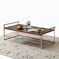 Table basse moderne en verre trempé avec cadre métallique, réversible, portable, réglable en hauteur, rotative, multifonctionnelle, écologique