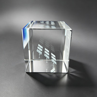 Plaque en cristal Neelpure 188294 bleue, motif panneau solaire gravé au laser 3D, pour souvenir d'entreprise de nouvelles énergies