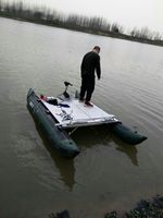 Bateau pneumatique pour 1/2 personne, bateau à rames en PVC, catamaran de pêche