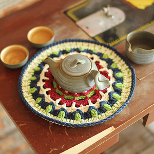 Y-F Personnalisé mamie crochet napperon boho cuisine bol tasses chaude table tapis montagnes rondes - Product Image 3