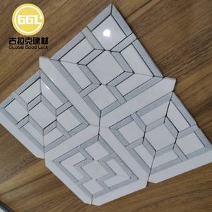 Design moderne Noir/Blanc Grilles de fenêtre similaires Surface polie Carrelage de mosaïque en marbre pour salle de bain Chambre Hall Décoration murale - Product Image 1