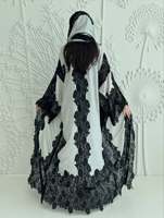 Abaya de Luxe Multicolore Hafizah pour Femme, Robe de Soirée Musulmane Élégante avec Dentelle et Patchwork, Caftan de Dubaï et de Turquie, Robe de Fête 2026