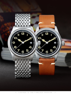 <span class=keywords><strong>Montre</strong></span> mécanique automatique 38mm personnalisée OEM pour hommes avec cadran de style minimaliste, calendrier, fonction étanche lumineuse, affichage plongeur - Product Image 3