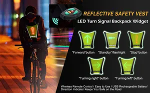 Cycling LED Signal Vest Bike Safety Wireless Turn Signal Light Riding Running Lighting Reflective Warning Vests for bike scooter