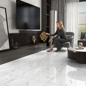 กระเบื้องพอร์ซเลน Glacier Nero ขนาด 60x60 ซม. ผิวด้าน ลายหินสีเข้ม คุณภาพพรีเมียม สำหรับตกแต่งพื้นและผนังภายใน หนา 8 มม. - Product Image 2