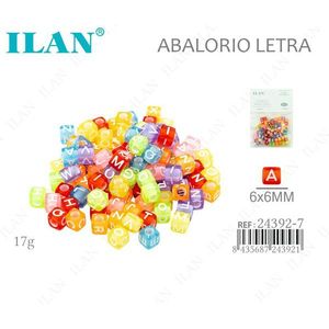 Cuentas de letras Ilan de 6x6 mm, colores transparentes, 17 g, para la fabricación de joyas - Product Image 1
