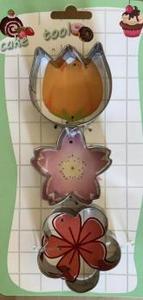 Tagliabiscotti in metallo a forma di fiore, 3 pezzi, adatti al forno e alla lavastoviglie, utensili da cucina - Product Image 3